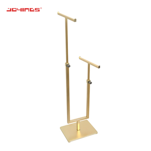 <span class=keywords><strong>Boutique</strong></span>-expositor de bolsas ajustables de acero inoxidable con recubrimiento dorado/cromado, estante en T para Centro Comercial - Product Image 4