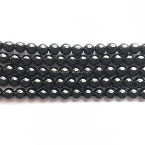 <span class=keywords><strong>Spinelle</strong></span> noire naturelle ronde de qualité A perle de pierre précieuse bijoux en pierre semi-précieuse bracelet et collier à bricoler soi-même - Product Image 2