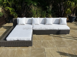 088 cama tatami japonés diseñado patio <span class=keywords><strong>exterior</strong></span> sofá <span class=keywords><strong>en</strong></span> forma de <span class=keywords><strong>L</strong></span> muebles de mimbre baratos - Product Image 1