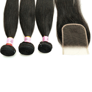 <span class=keywords><strong>3</strong></span> חבילות עם סגירה 1 הרבה, cuticles מיושר הסיטונאי ישר 10a מינק בתולה שיער ברזילאי עם C - Product Image 4