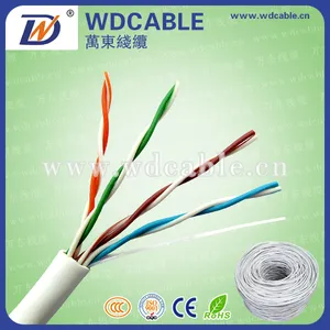 Sólido Conductor cat5e cable de red utp trenzado apantallado 4 pares