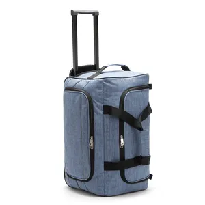 Neue design polyester sport trolley tasche himmel reise gepäck tasche mit 2 rädern