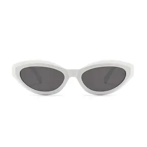 12434 Superhot Eyewear 2018 Small Retro Vintage Sun glasses Cheap Plastic White Oval Sunglasses