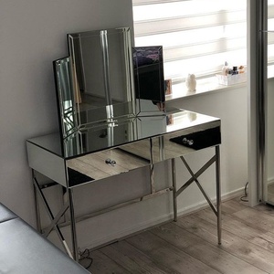 Mirrored <strong>Dressing</strong> <strong>Table</strong> <strong>with</strong> <strong>Mirror</strong> Stainless Steel High Quality Modern Bedroom Furniture Dresser Bedroom Makeup Sets <strong>Antique</strong> - Product Image 6