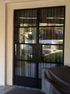 <strong>Rustic</strong> Design Metal Swing Iron French Front <strong>Door</strong> with Tempered Glass - Product Image 2