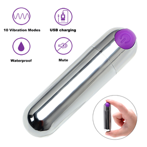 SacKnove kadın güçlü 10 hızlı Usb şarj edilebilir gümüş siyah G nokta Av masaj Mini kurşun vibratör seks oyuncak kadınlar - Product Image 3