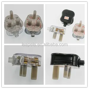 13A uk Hitam/WhitUK-194 3 Pin UK Mains Top Plug 13A 13 AMP Daya Alat Socket Fuse Adapter Rumah Tangga