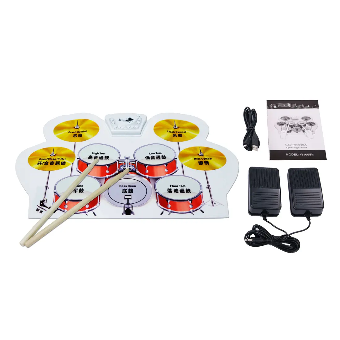 Konix Kit Drum Digital, Kit Drum Elektronik Super Ringan Set China Grosir Instrumen Musik Item Populer