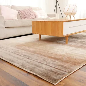 Plain Modern Luxury Soft Banana Silk Fiber Chinese Hand Knotted Rugs