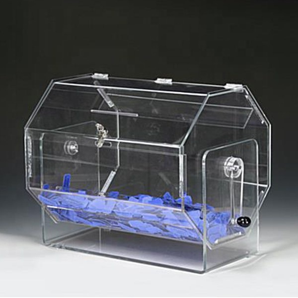 Tambor De Rifa Acrílico Con Asa Y Llave, Transparente, Capacidad Para 2000 Boletos, Ideal Para Sorteos, Bingo Y Loterías En Eventos Y Fiestas