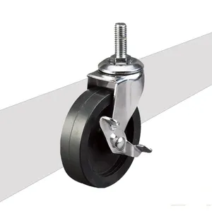 Werkseitig 75mm drehbarer Gewindes pindel mit schwarzen Nylon-Rollen rollen