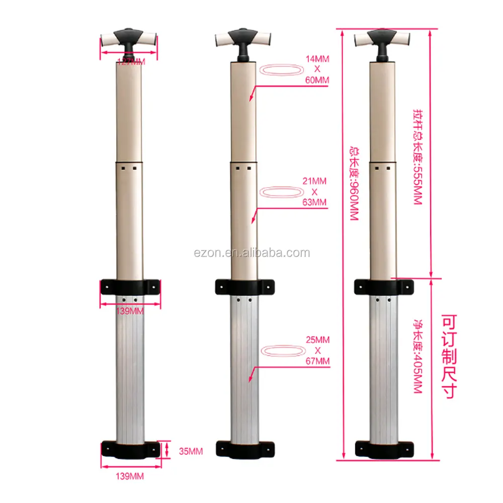 ที่จับกระเป๋าเดินทางแบบรถเข็นแบบถอดได้เดี่ยวพร้อมพลาสติก Telescopic สําหรับเป้สะพายหลัง/ที่จับแบบยืดไสลด์เดี่ยว