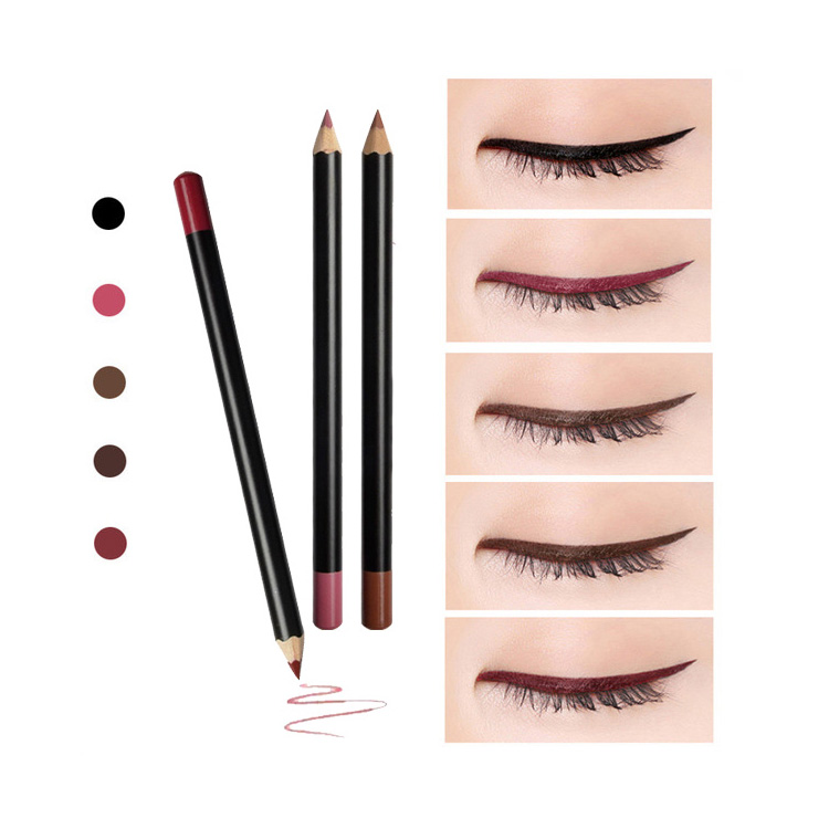 Private Label Cosmetics Eye Makeup 12 Colors Pigment Wooden Eye Liner Pencil