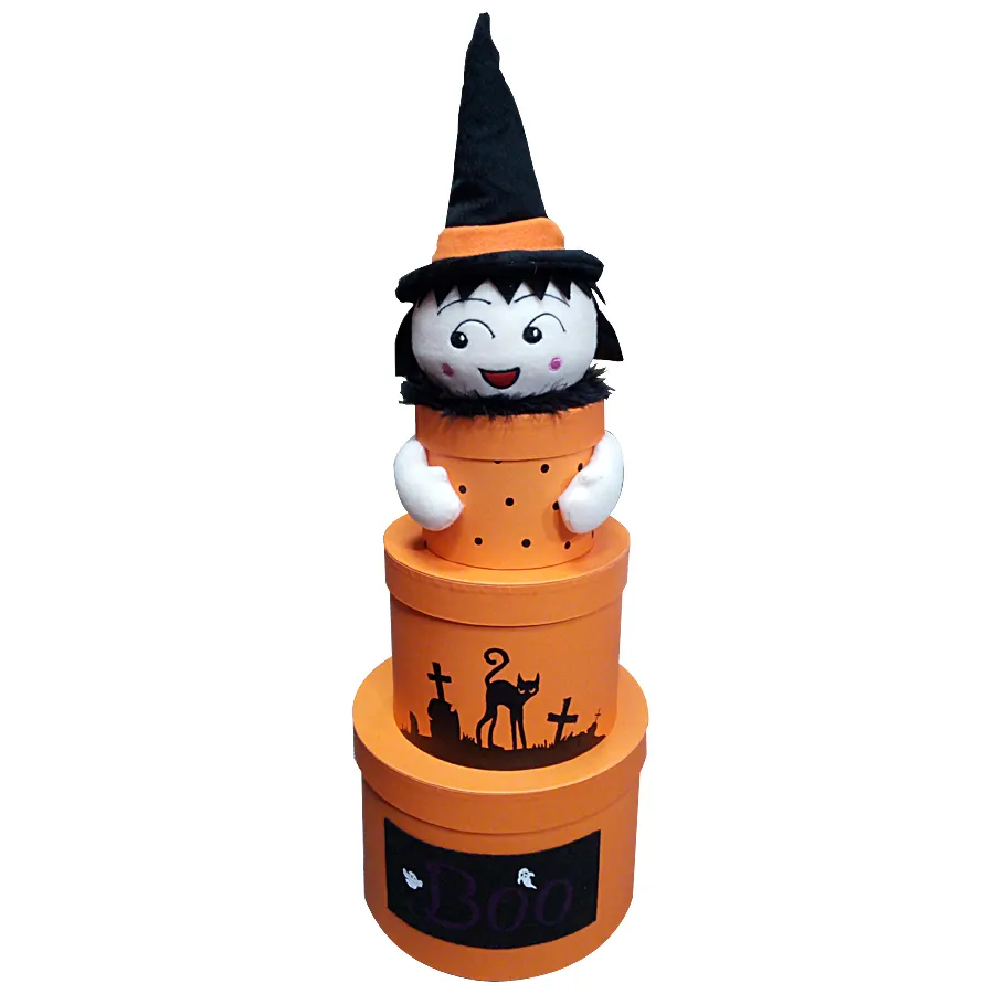 Guangdong Shantou Round Cardboard Hat Boxes Gift Sets With Lights For Halloween Candy Storage Box