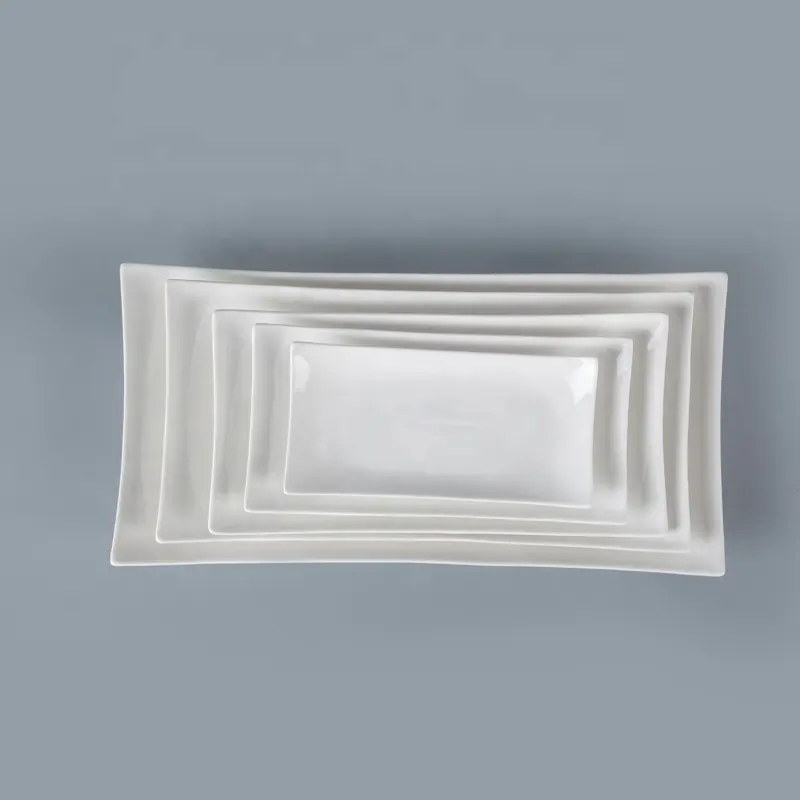 2019 New Product Hot Selling White Italian Rectangle Dinner Plates