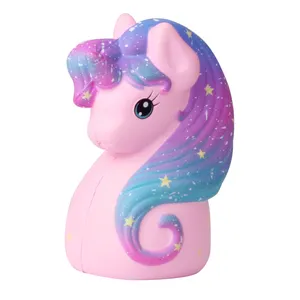 Formu oyuncak fabrika doğrudan Jumbo at nalı Unicorn anti-stres yumuşak kawaii PU promosyon oyuncak stres topları ücretsiz kargo 1 adet