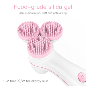 Cepillo eléctrico sónico de silicona para limpieza facial, cepillo de silicona para limpieza facial, repuesto de cabeza 3D, resistente al agua, nuevo - Product Image 4