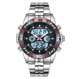 Orologi sportivi da <span class=keywords><strong>uomo</strong></span> di marca di lusso di marca Stryve orologi digitali da <span class=keywords><strong>uomo</strong></span> in acciaio inossidabile con doppio Display al quarzo a LED impermeabile - Product Image 3