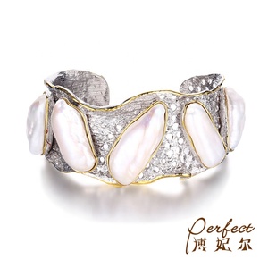 Nuovo prodotto Design speciale 925 <span class=keywords><strong>argento</strong></span> perla barocca gioielli moda donna braccialetto - Product Image 3