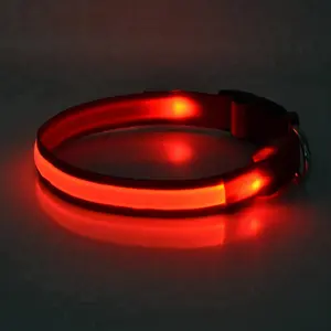 Nylon Pet LED Dog Collar Night Safety LED Flashing Glow LED Pet Supplies Dog Cat Collar Small Designer Products for Dogs Collar