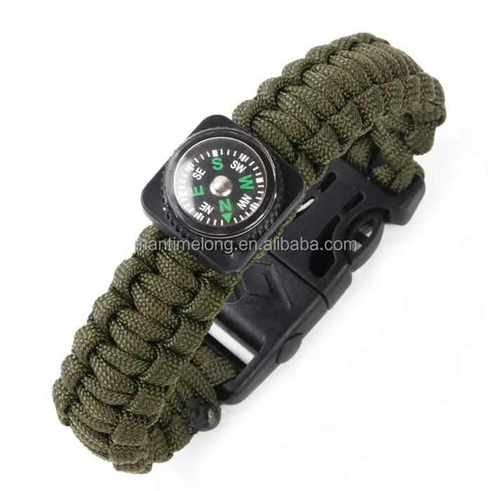 Multifunction flint compass Parachute rope bracelet mountaineering outdoor emergency survival bracelet