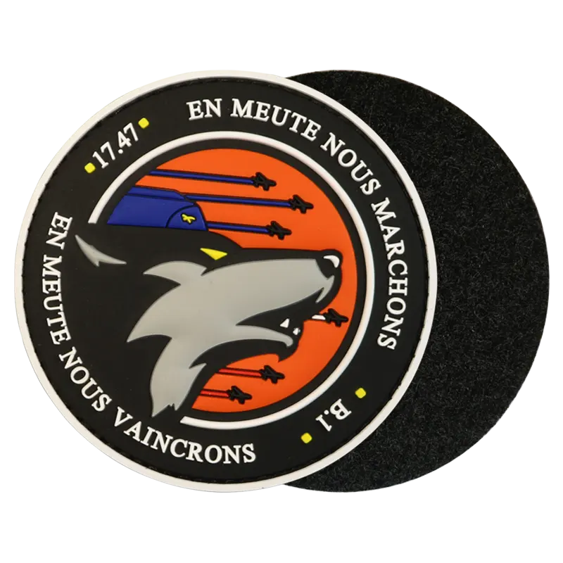 Personalizado de 3D etiqueta de logotipo de PVC en relieve grabado de parche de goma para las fuerzas armadas