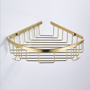 Góc Vòi Hoa Sen Caddy 304 Thép Không Gỉ Treo Tường Nhà Bếp Chải Vàng Phòng Tắm Kệ - Product Image 3