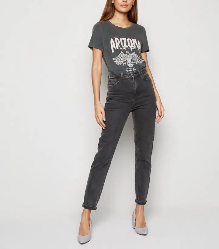 2019 Lady Fashion High Waist Skinny Tied Waist Women Fashion Party Oversize Denim Black Long Jeans