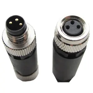 Ip67 m8 conector 3 מגעים נקבה בורג סיום