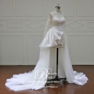 Robe de mariée spéciale sur mesure magnifique <span class=keywords><strong>avec</strong></span> la robe de mariage en tissu de satin et de <span class=keywords><strong>voile</strong></span> - Product Image 3