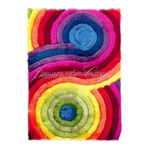 Best prices multi color rainbow rug shaggy carpet