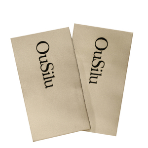 Etiqueta de Ropa Personalizada con Logotipo de Diseñador, Etiqueta de Tela de Damasco de Poliéster, Etiqueta de Cuello con Talla, Etiqueta Decorativa Tejida para Camisas - Product Image 1