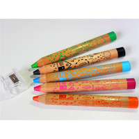 Impression par transfert de chaleur Crayon en bois jumbo rond 3 en 1, crayon lavable Crayon de salle de bain