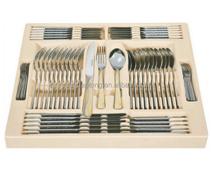 Caisse en <span class=keywords><strong>bois</strong></span> de luxe pour ensemble de couverts en acier inoxydable 126 pièces ensemble de vaisselle - Product Image 4