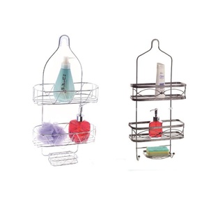 FIRST HORSE All-in-one Chrome Plated Hanging Shower Organizer 2 Tiers Hollow Grid Design <strong>Bath</strong> Shower <strong>Shelf</strong> - Product Image 2