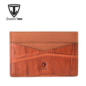 Para Hombre Logotipo Personalizado Portatarjetas de la Cartera de Tarjeta de Cuero de Lujo Del <span class=keywords><strong>Cocodrilo</strong></span> 100% <span class=keywords><strong>Nilo</strong></span> - Product Image 1