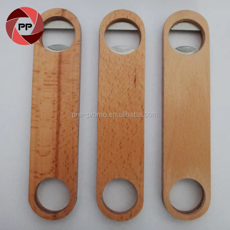 Custom wholesale wedding favors personalized blank stainless steel wood cover bottle opener