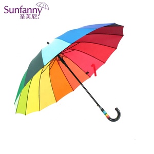 De china, venta al por mayor 16 costillas auto abierto <span class=keywords><strong>Arco</strong></span> <span class=keywords><strong>Iris</strong></span> recta <span class=keywords><strong>paraguas</strong></span> impresión personalizada <span class=keywords><strong>paraguas</strong></span> al aire libre - Product Image 6