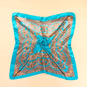 Wholesale Satin Hair <strong>Scarf</strong> High Quality Women Digital Printing <strong>Scarves</strong> Tudung Big Bandanas <strong>Paisley</strong> Head <strong>Scarf</strong> Wrap - Product Image 2