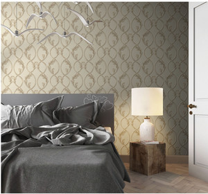 Papier peint de chambre à coucher en papier non tissé à conception de défilement bleu <span class=keywords><strong>classique</strong></span> étanche à l'humidité pour le salon et la villa de style traditionnel - Product Image 2