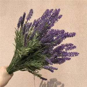 Factory Direct Sale High Quality Decorative 12 Branch Intensive Artificial Wedding Plastic Lavender Flower