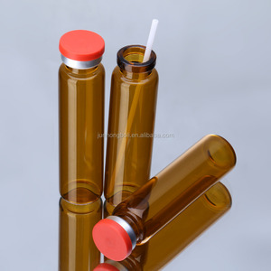 Ambre/brun médecine orale liquide bouteille en verre avec en aluminium couvercle à vis - Product Image 3