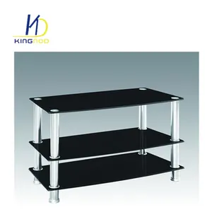 Support de Table TV en verre trempé, pied en acier inoxydable, Table télé, bon marché, meilleur prix