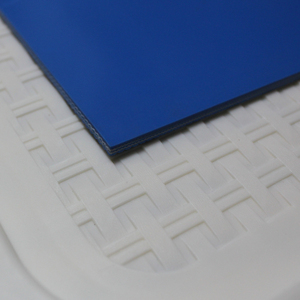 Proveedor Chino <span class=keywords><strong>3</strong></span>.1mm azul brillante PVC sólido tejido del cinturón de transporte - Product Image 1