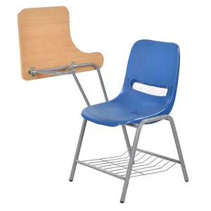 Wholesale Cheap University Student Armrest Chair High School Furniture College Classroom Chair With Folded Arm Writing Pad