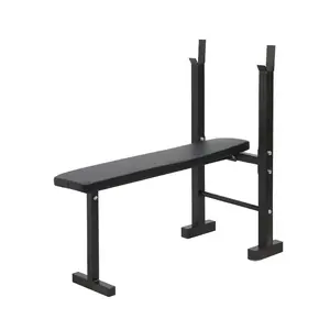 Work out lifting bench press with weights barbell shelf