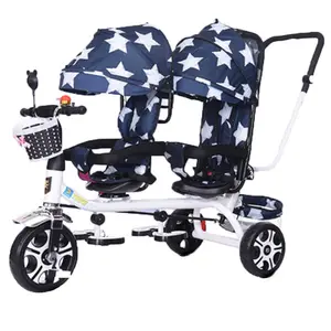 Bambini triciclo passeggino 4 in 1 per bambini grandi bambini trike con genitore maniglia/3 ruote doppia sede triciclo