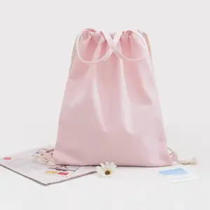 Recyclebare Custom Sport Effen Katoenen <span class=keywords><strong>Canvas</strong></span> Tas Met Trekkoord Vrouwen Rugzak - Product Image 5