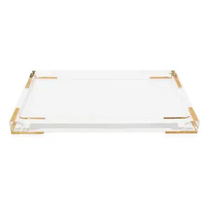 Exclusive Acrylic Tray for the Antica Home and Body Collection with metal risers