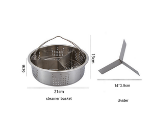 Steamer Basket con Divisorio Misura Vaso di 5 6 8 qt Pentola A Pressione In Acciaio Inox - Product Image 5